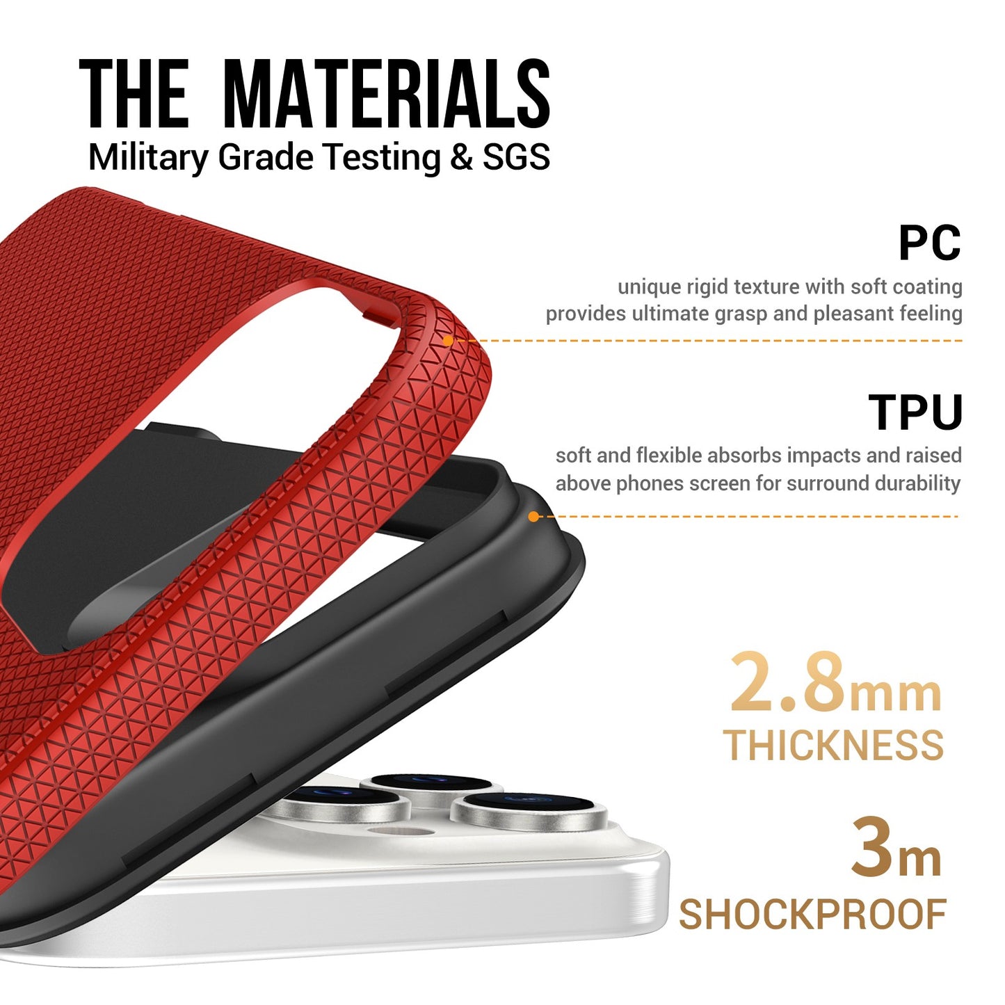Dėklas Perfectionists Triangle Mag Case Apple iPhone 16 Pro raudonas