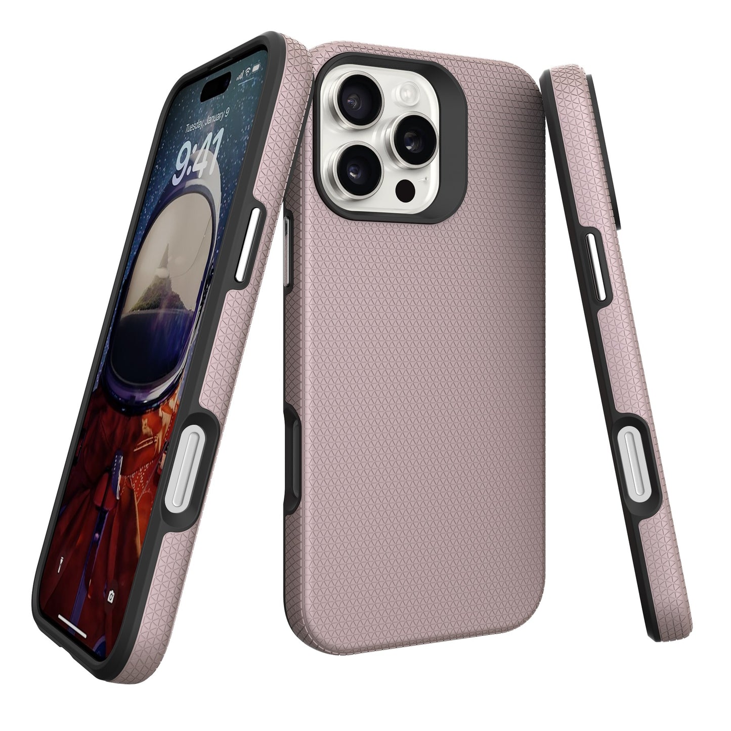 Dėklas Perfectionists Triangle Mag Case Apple iPhone 16 Pro rožinio aukso