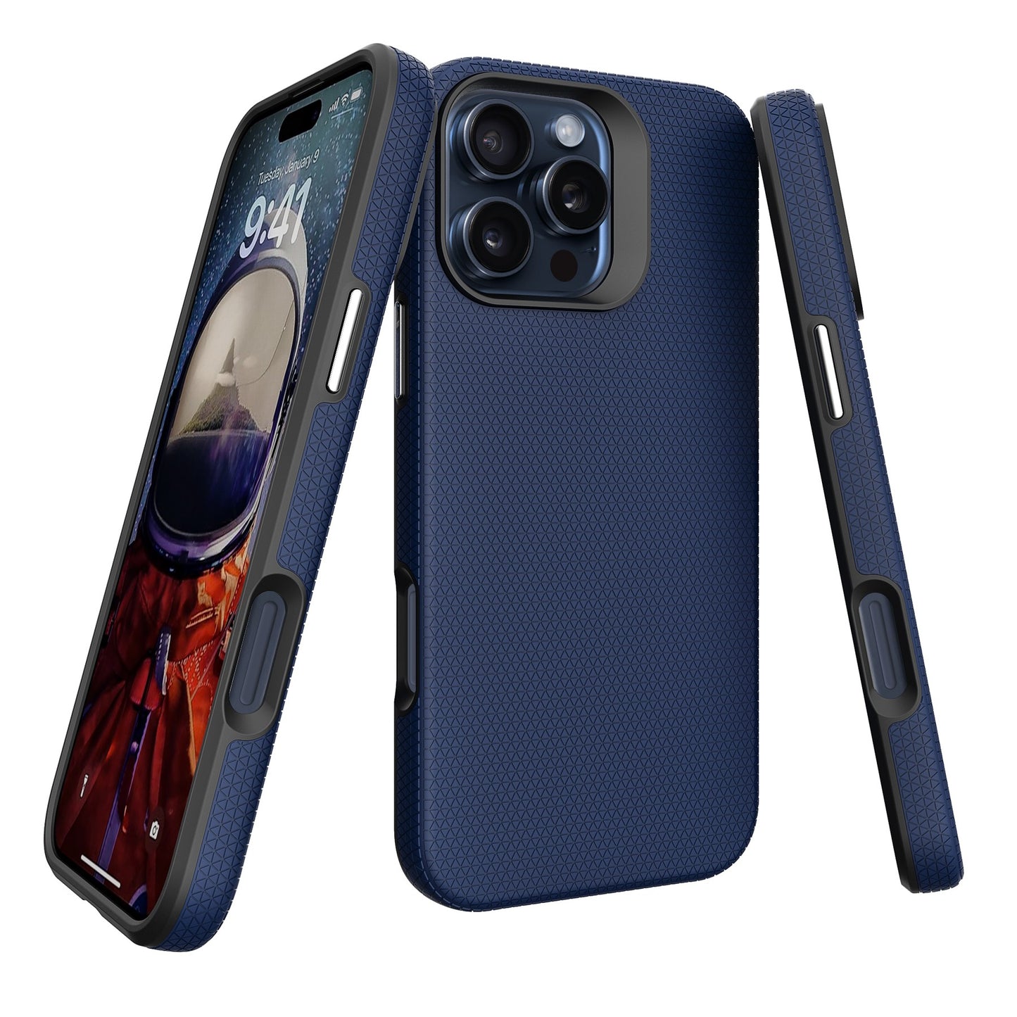 Dėklas Perfectionists Triangle Mag Case Apple iPhone 15 Pro tamsiai mėlynas