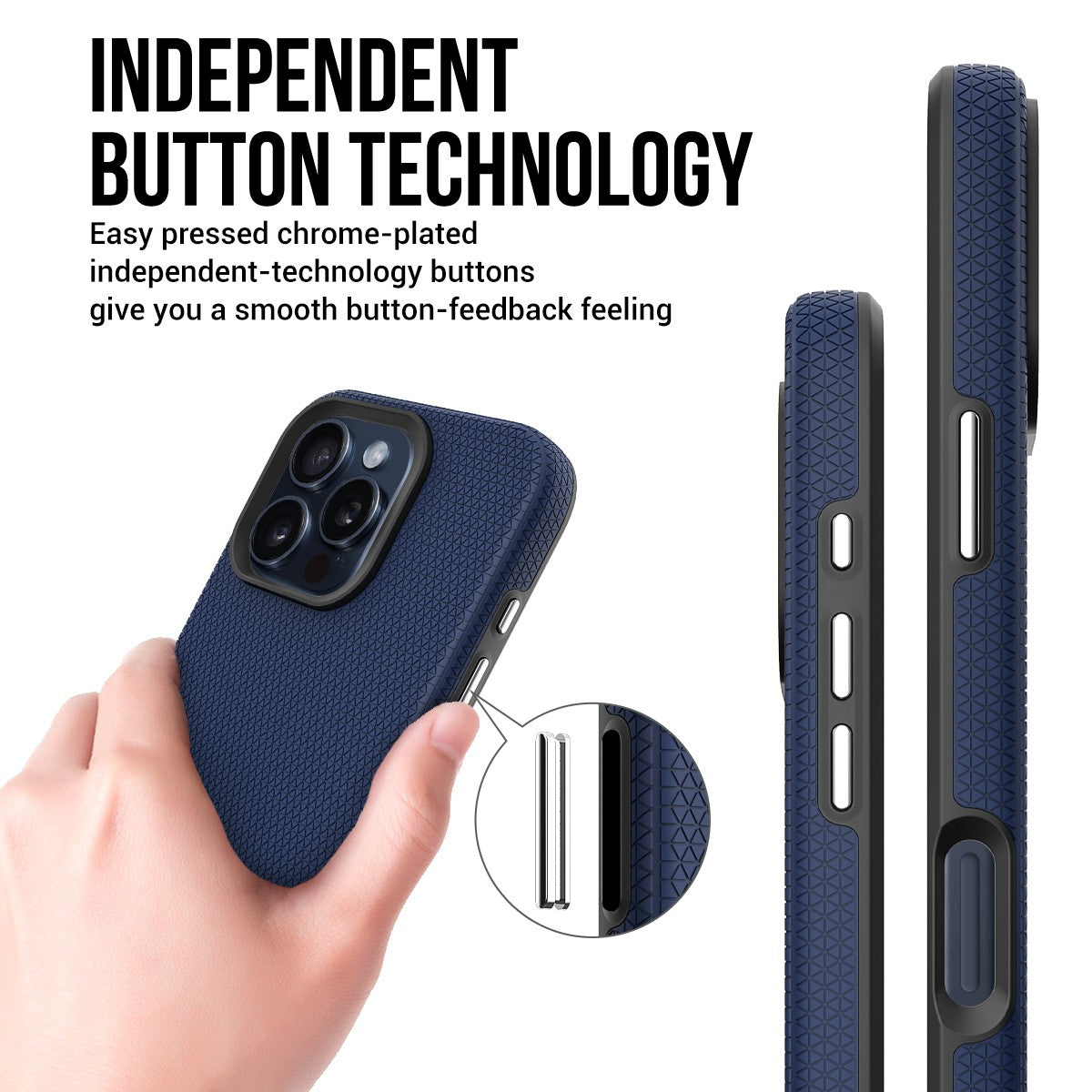Dėklas Perfectionists Triangle Mag Case Apple iPhone 16 Pro tamsiai mėlynas