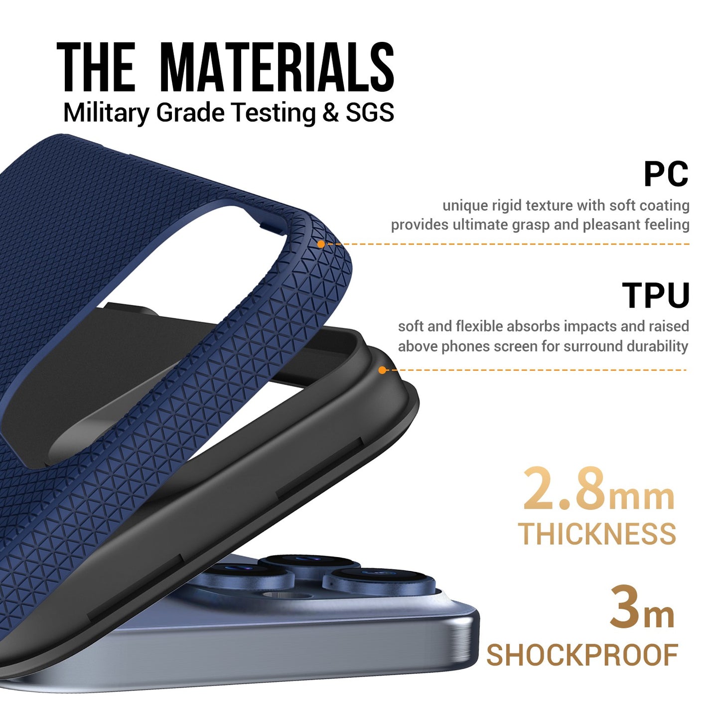Dėklas Perfectionists Triangle Mag Case Apple iPhone 16 Pro tamsiai mėlynas