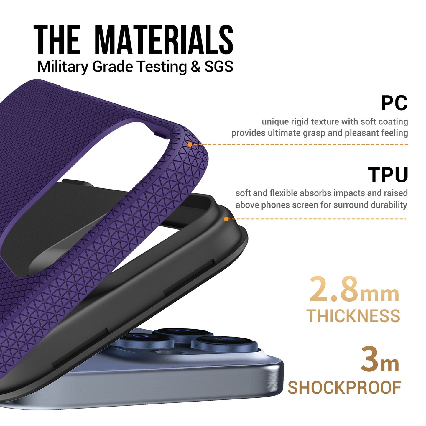 Dėklas Perfectionists Triangle Mag Case Apple iPhone 15 Pro violetinis