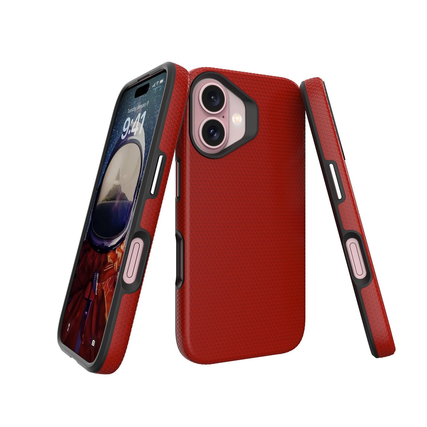 Dėklas Perfectionists Triangle Mag Case Apple iPhone 16 raudonas