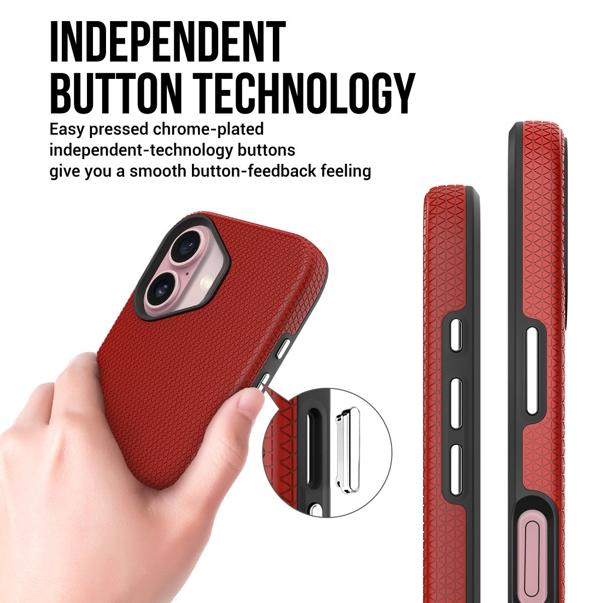 Dėklas Perfectionists Triangle Mag Case Apple iPhone 16 raudonas