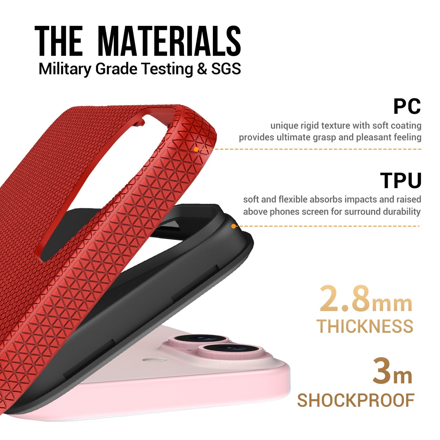 Dėklas Perfectionists Triangle Mag Case Apple iPhone 16 raudonas