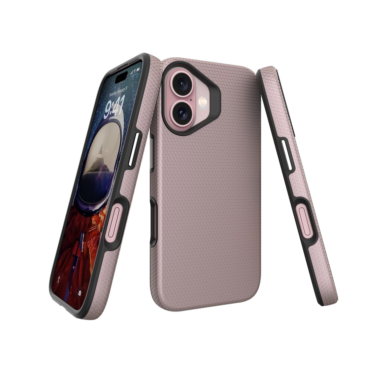 Dėklas Perfectionists Triangle Mag Case Apple iPhone 15 rožinio aukso