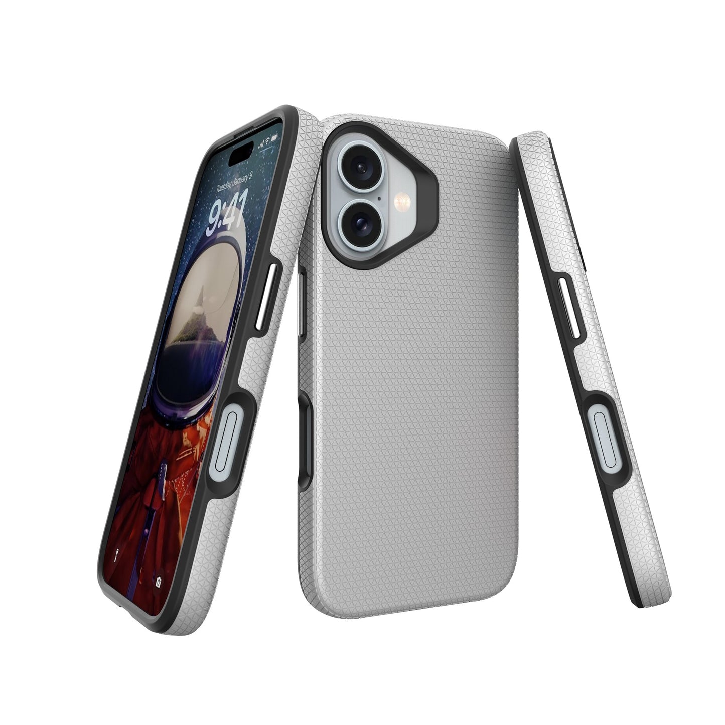 Dėklas Perfectionists Triangle Mag Case Apple iPhone 15 sidabrinis