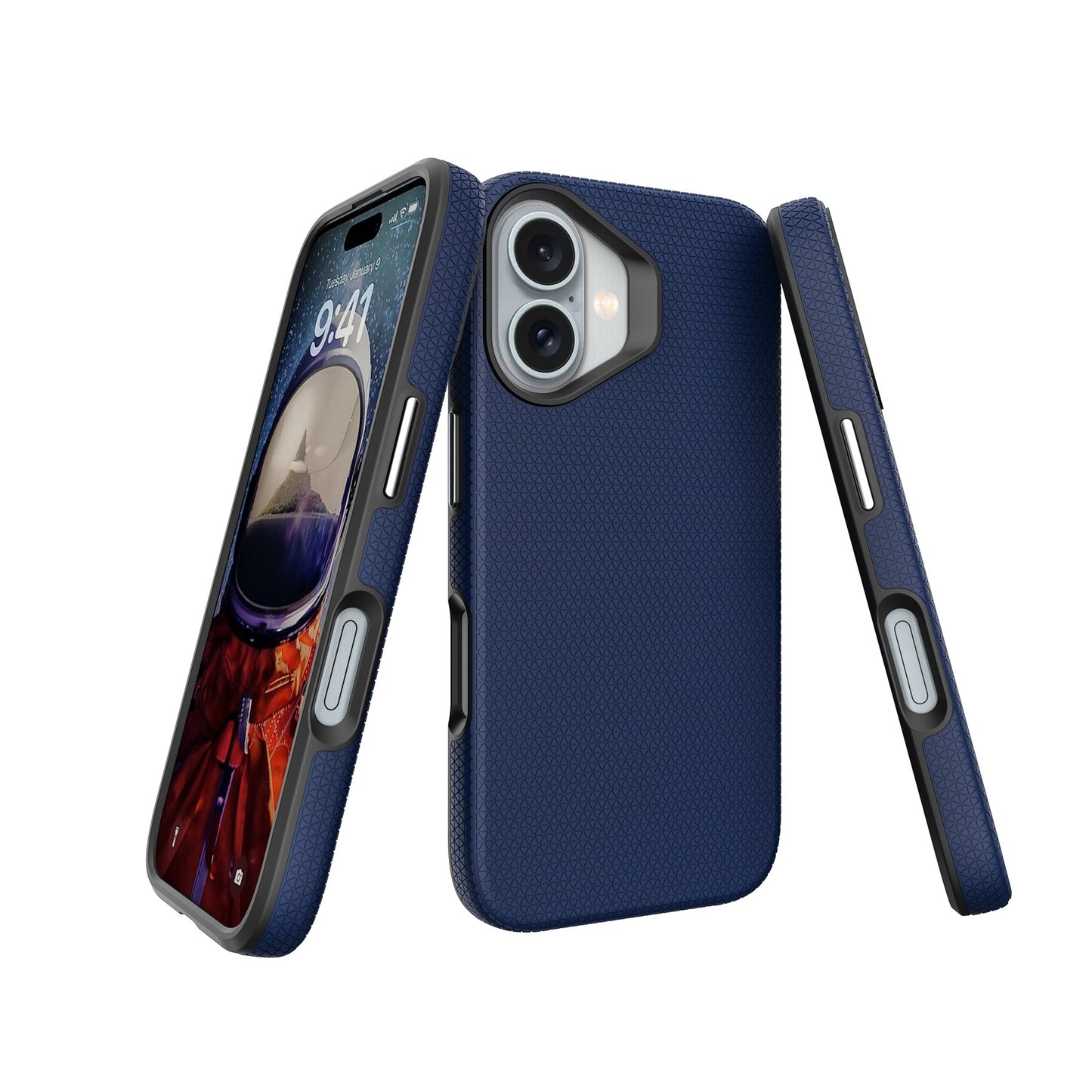 Dėklas Perfectionists Triangle Mag Case Apple iPhone 16 tamsiai mėlynas