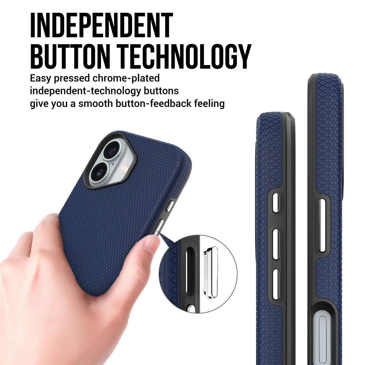 Dėklas Perfectionists Triangle Mag Case Apple iPhone 16 tamsiai mėlynas