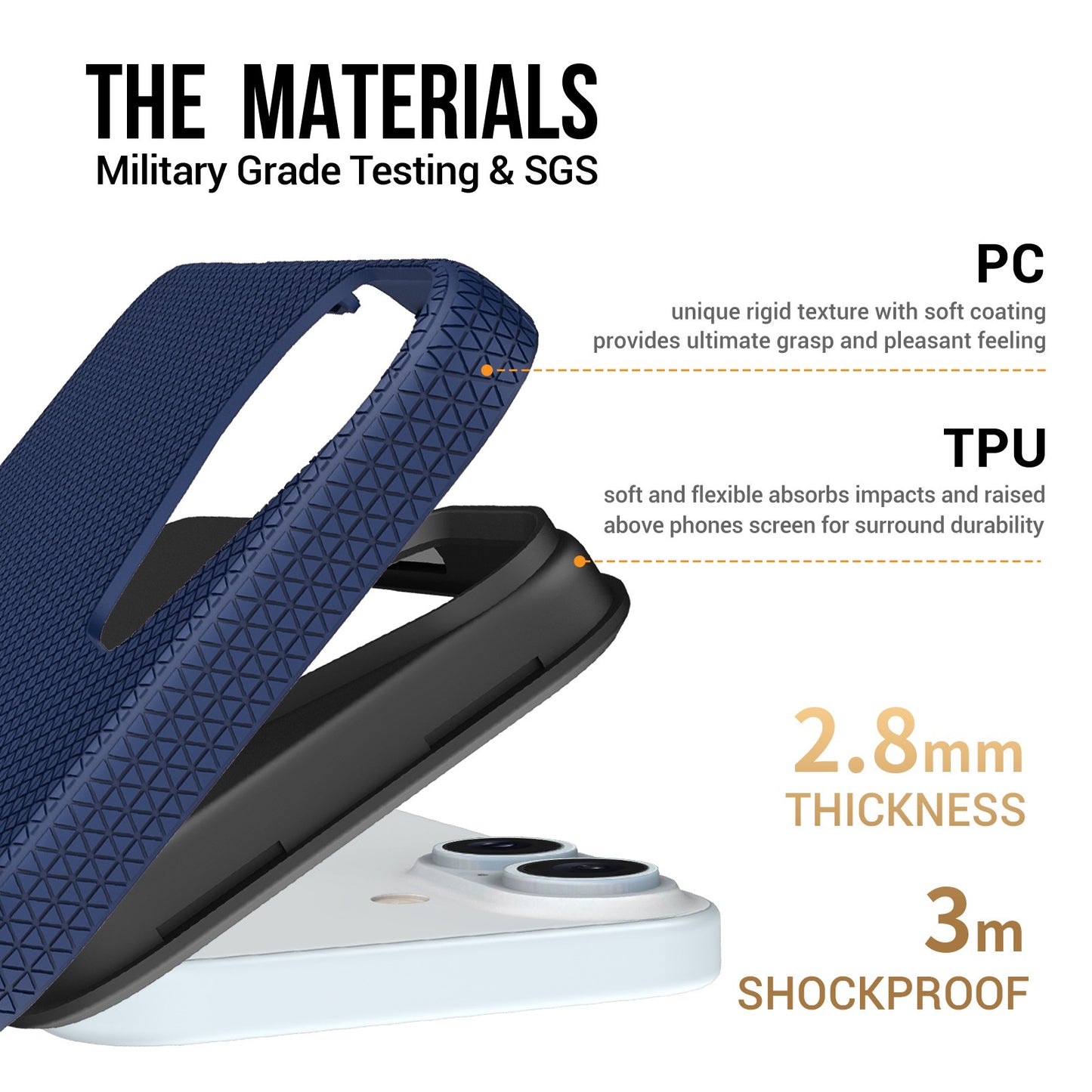 Dėklas Perfectionists Triangle Mag Case Apple iPhone 16 tamsiai mėlynas