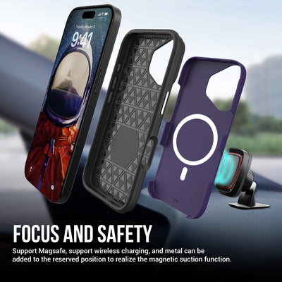 Dėklas Perfectionists Triangle Mag Case Apple iPhone 15 violetinis