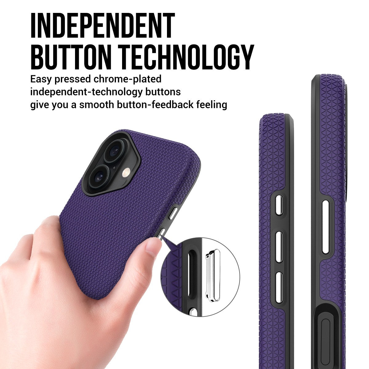 Dėklas Perfectionists Triangle Mag Case Apple iPhone 16 violetinis