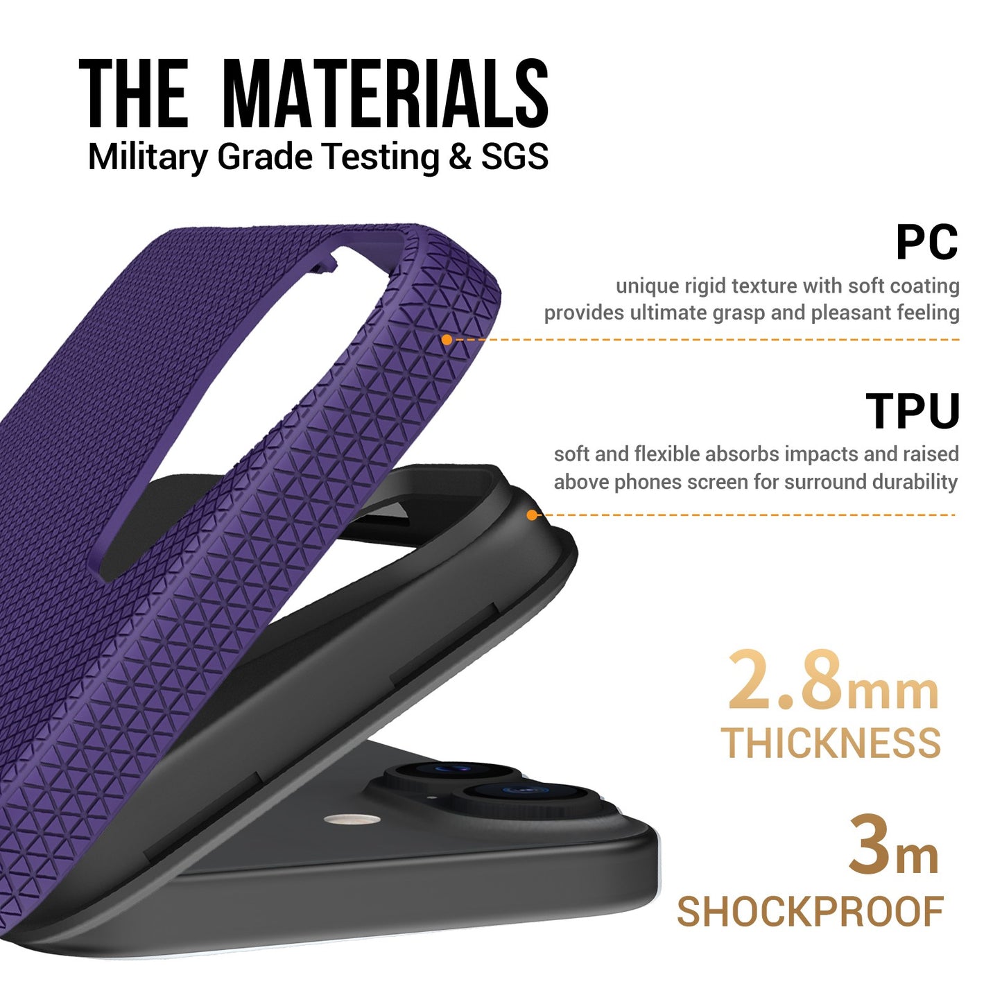 Dėklas Perfectionists Triangle Mag Case Apple iPhone 16 violetinis