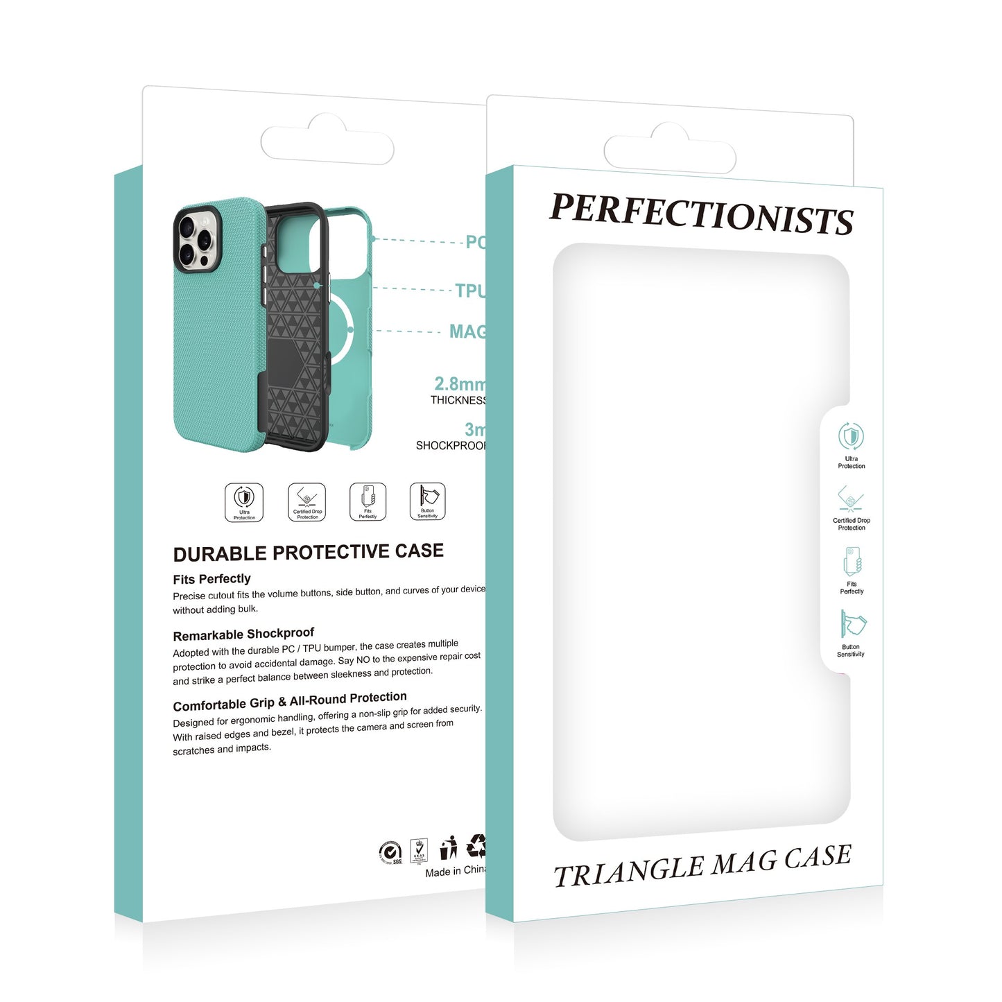Dėklas Perfectionists Triangle Mag Case Apple iPhone 15 žalias