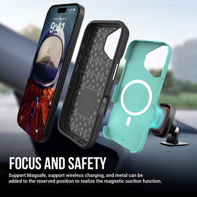 Dėklas Perfectionists Triangle Mag Case Apple iPhone 16 žalias