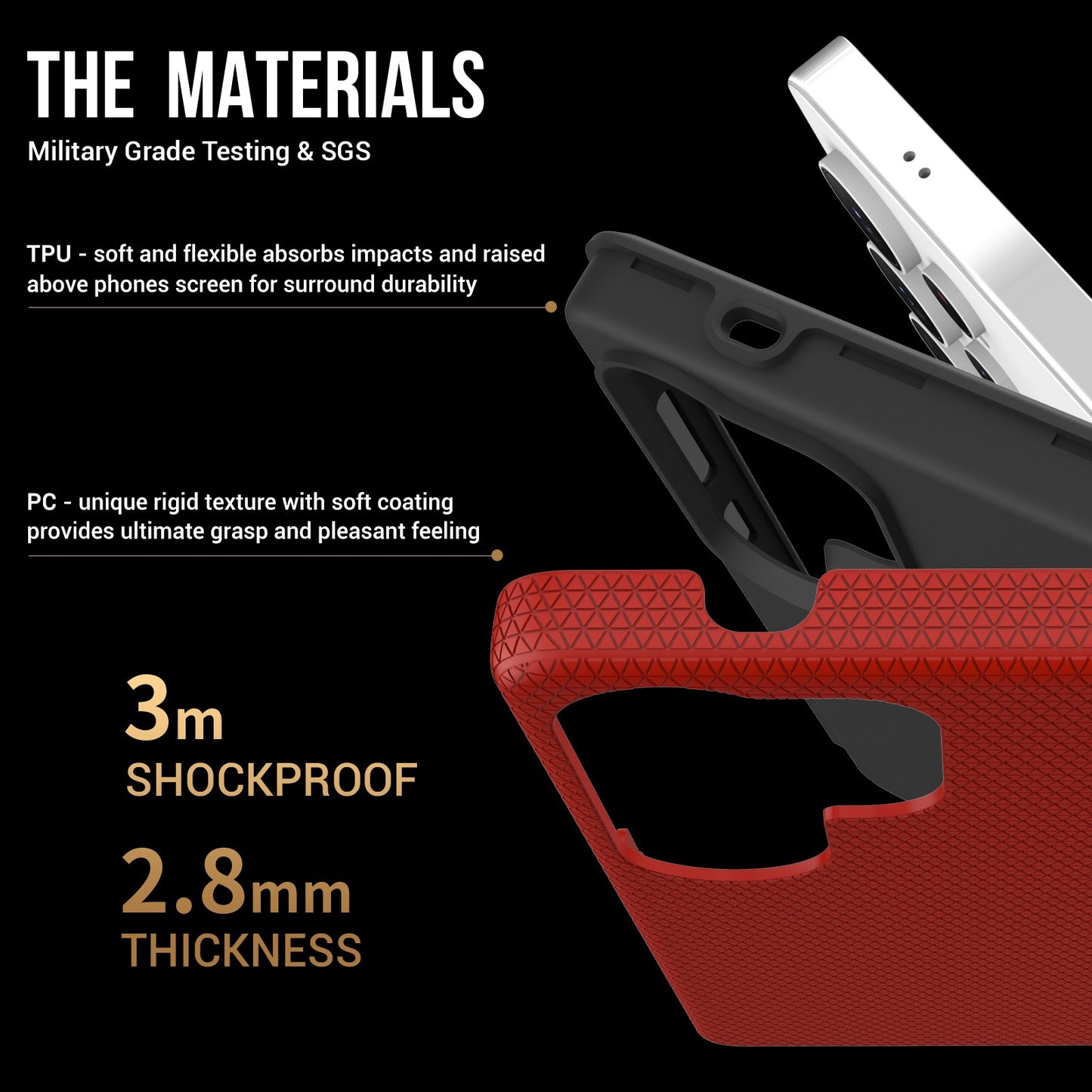 Dėklas Perfectionists Triangle Case Samsung S908 S22 Ultra 5G raudonas