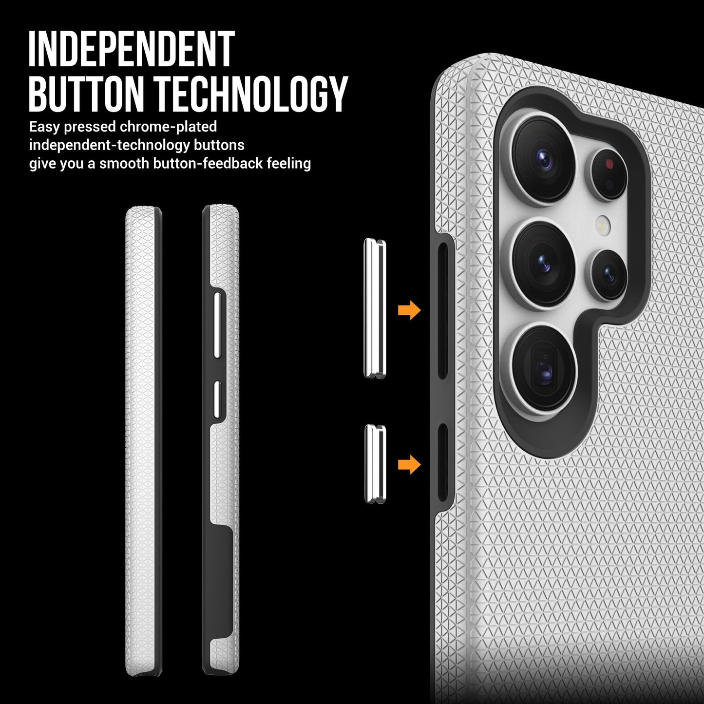 Dėklas Perfectionists Triangle Case Samsung S908 S22 Ultra 5G sidabrinis