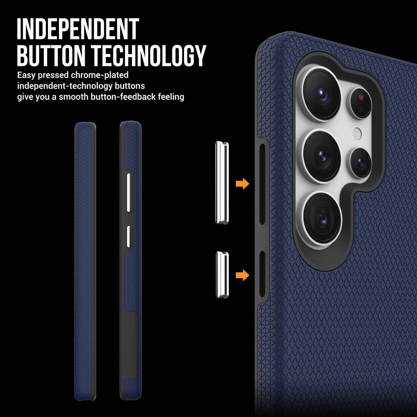 Dėklas Perfectionists Triangle Case Samsung S908 S22 Ultra 5G tamsiai mėlynas