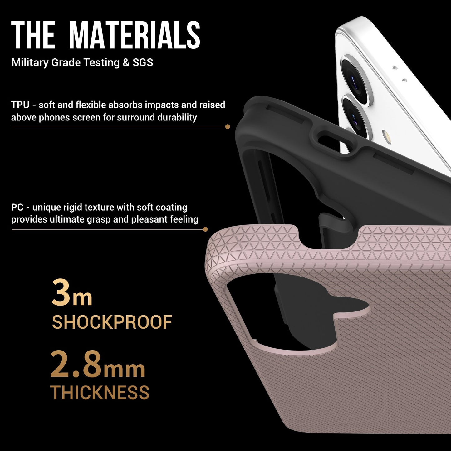 Dėklas Perfectionists Triangle Case Samsung A566 A56 5G rožinio aukso