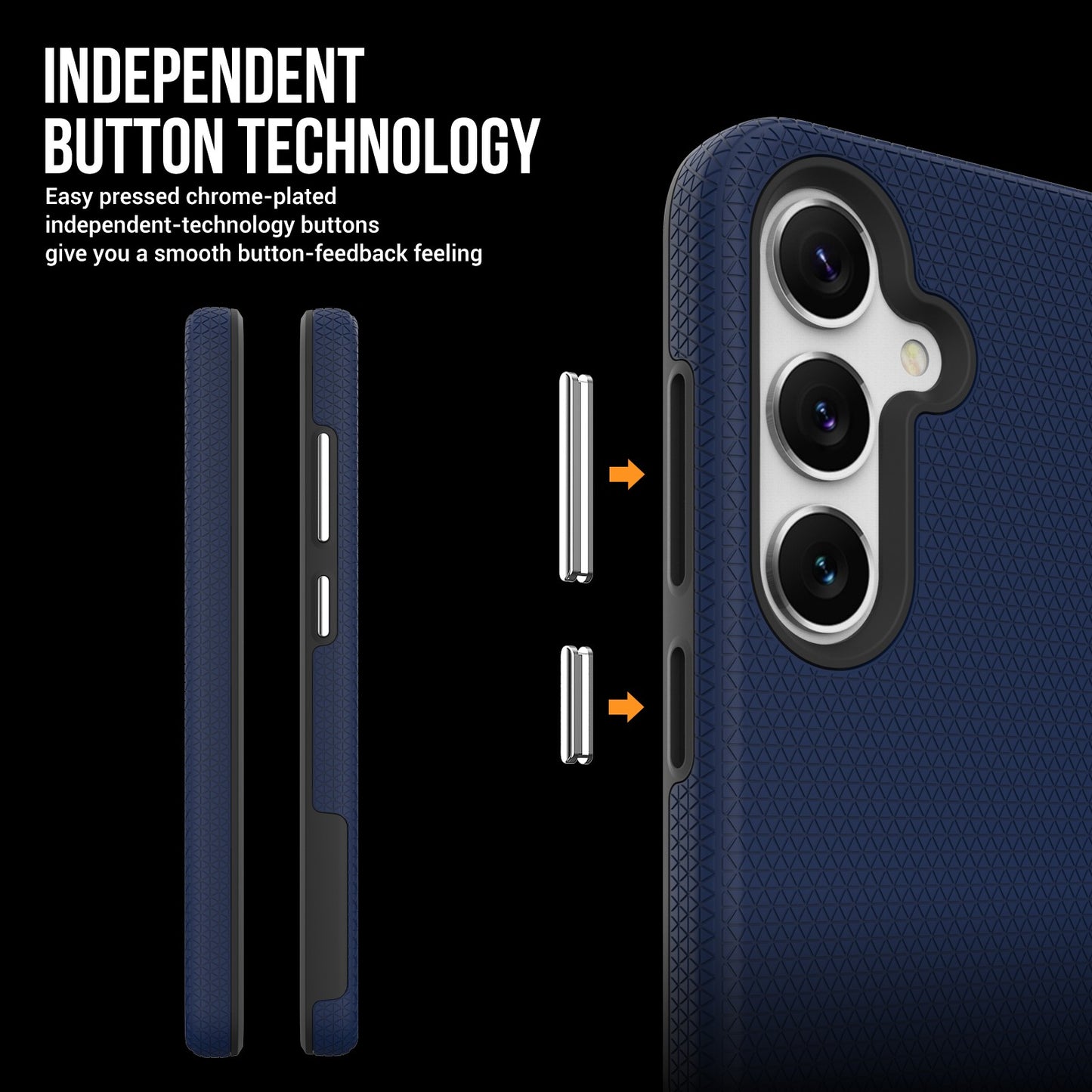 Dėklas Perfectionists Triangle Case Samsung A165 A16 4G/A166 A16 5G tamsiai mėlynas