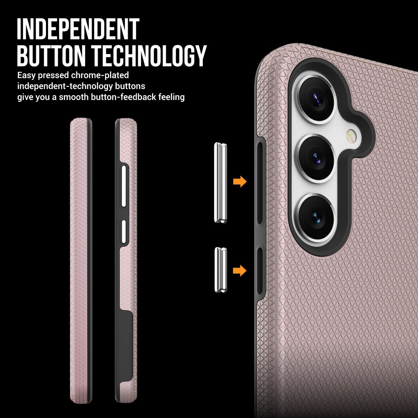 Dėklas Perfectionists Triangle Case Samsung S721 S24 FE rožinio aukso