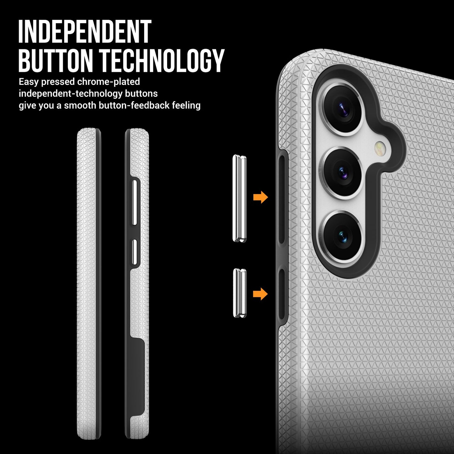 Dėklas Perfectionists Triangle Case Samsung S721 S24 FE sidabrinis