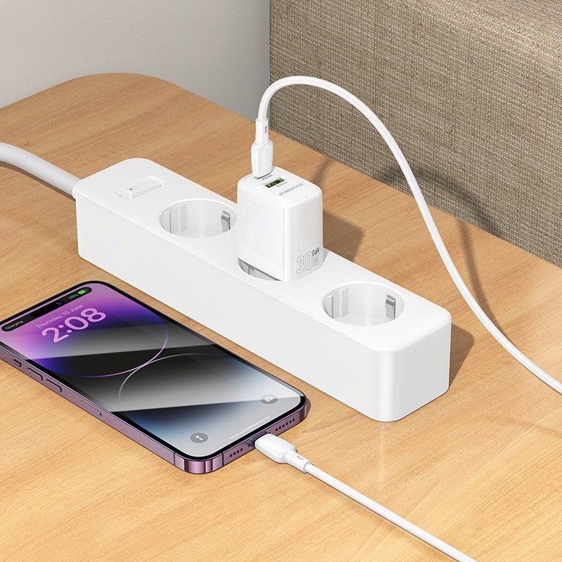 Įkroviklis Borofone BN29 30W USB-C/USB-A baltas