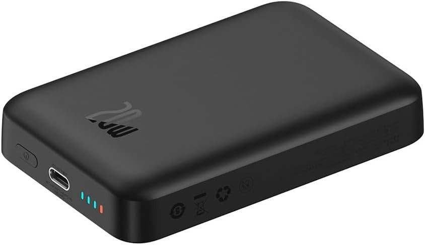 Išorinė baterija Power Bank Baseus Magnetic Mini Air 20W 10000mAh juoda P10059001113-00