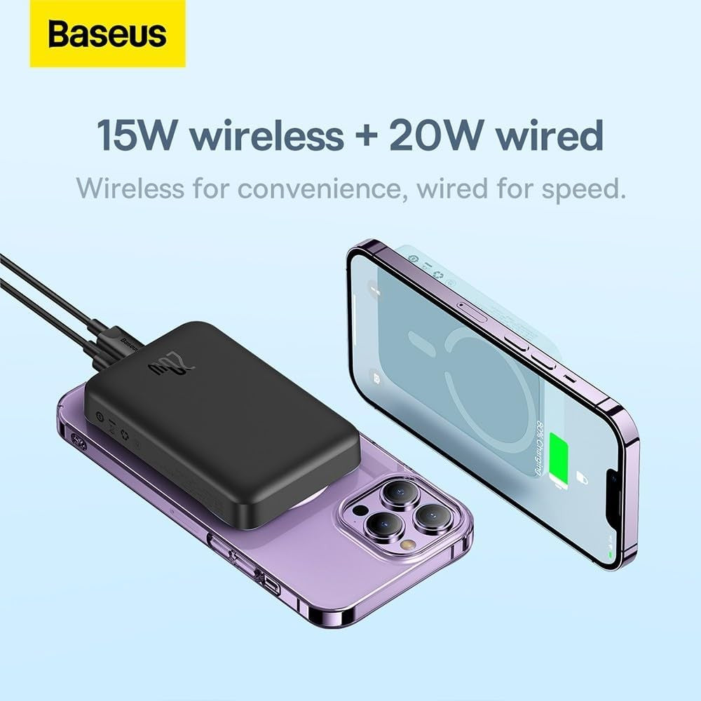 Išorinė baterija Power Bank Baseus Magnetic Mini Air 20W 10000mAh juoda P10059001113-00