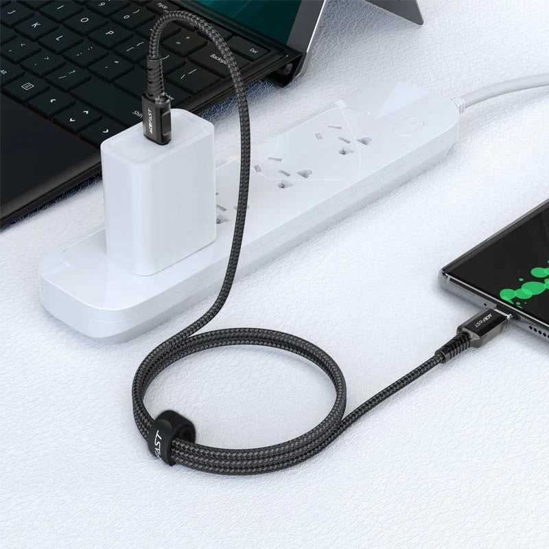 USB kabelis Acefast C1-03 60W USB-C to USB-C 1.2m juodas