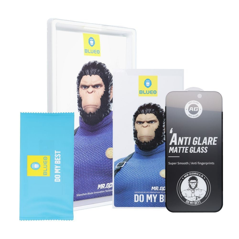 LCD apsauginis stikliukas 5D Mr. Monkey Glass (Strong Matte) Apple iPhone 14 Pro Max juodas