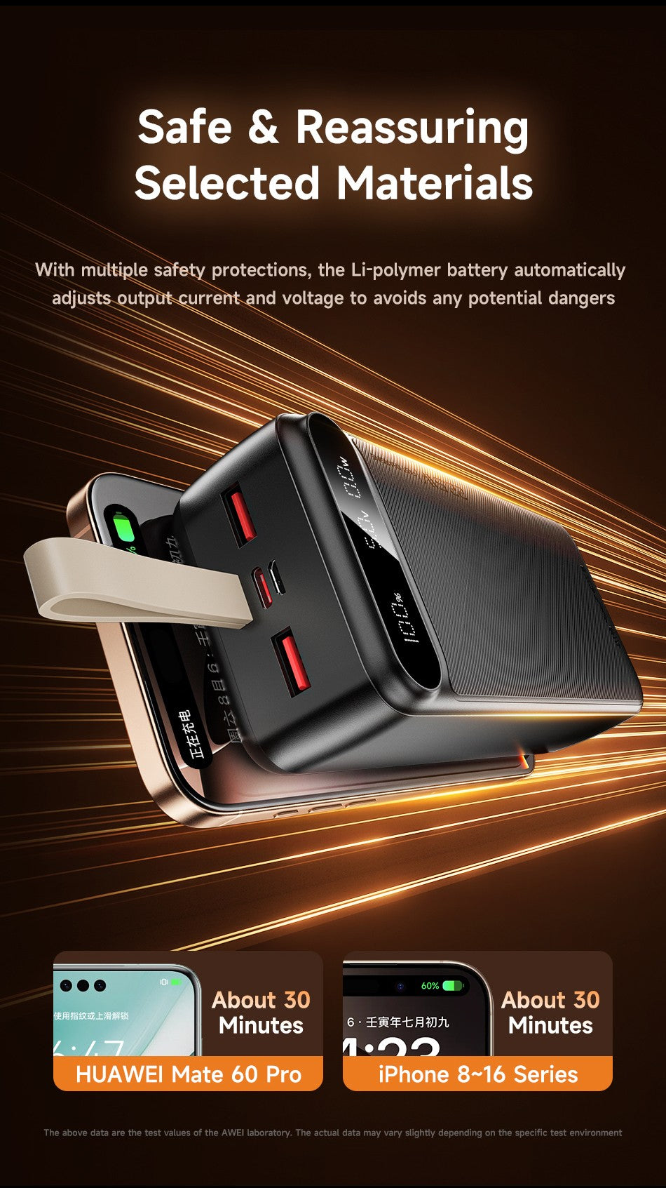 Išorinė baterija Power Bank Awei PA-12 5V/3A 30000mAh juoda