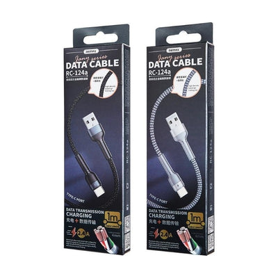 USB kabelis Remax RC-124a USB-A to USB-C 1.0m juodas