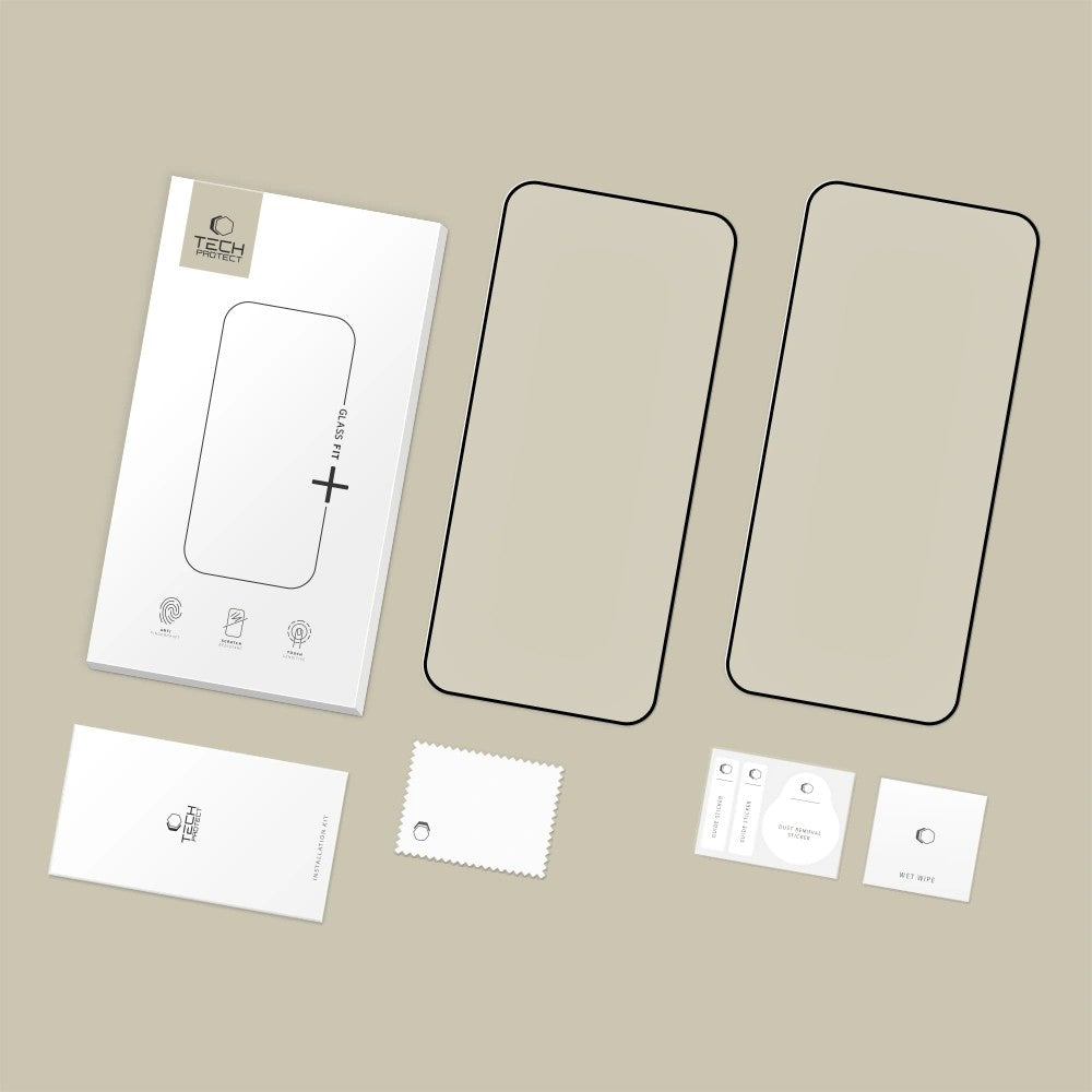 LCD apsauginis stikliukas Tech-Protect Glass Fit+ 2-Pack Xiaomi Redmi 15C 4G juodas