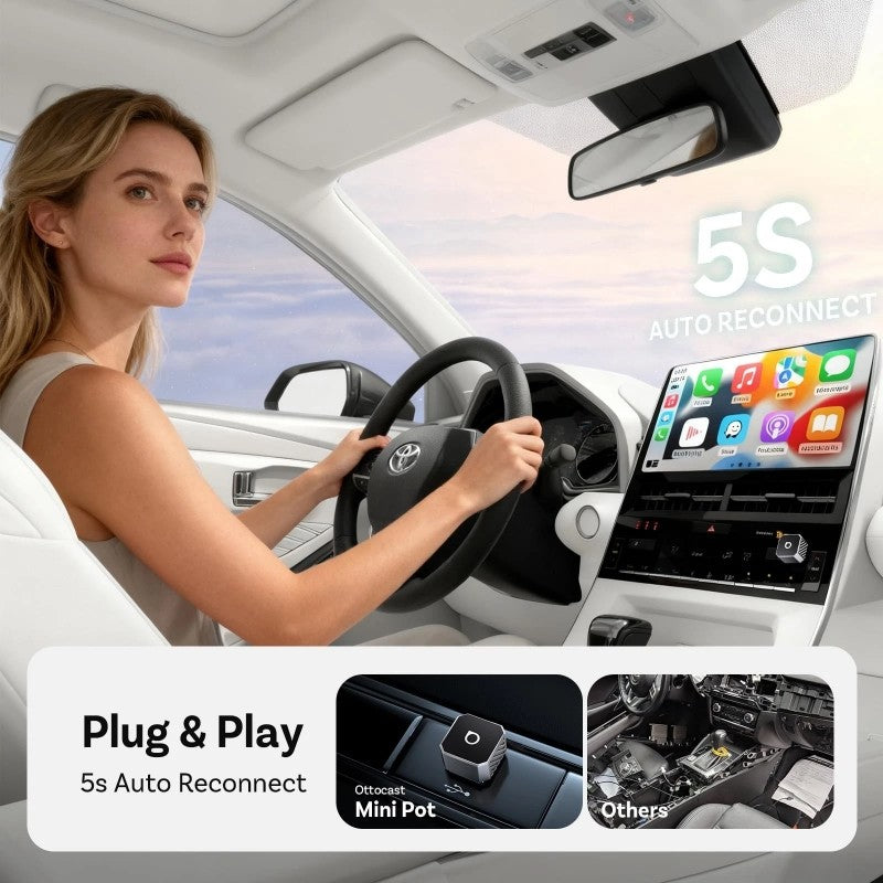 Belaidis CarPlay/Android Auto adapteris Ottocast Mini Cube sidabrinis CP88-T3