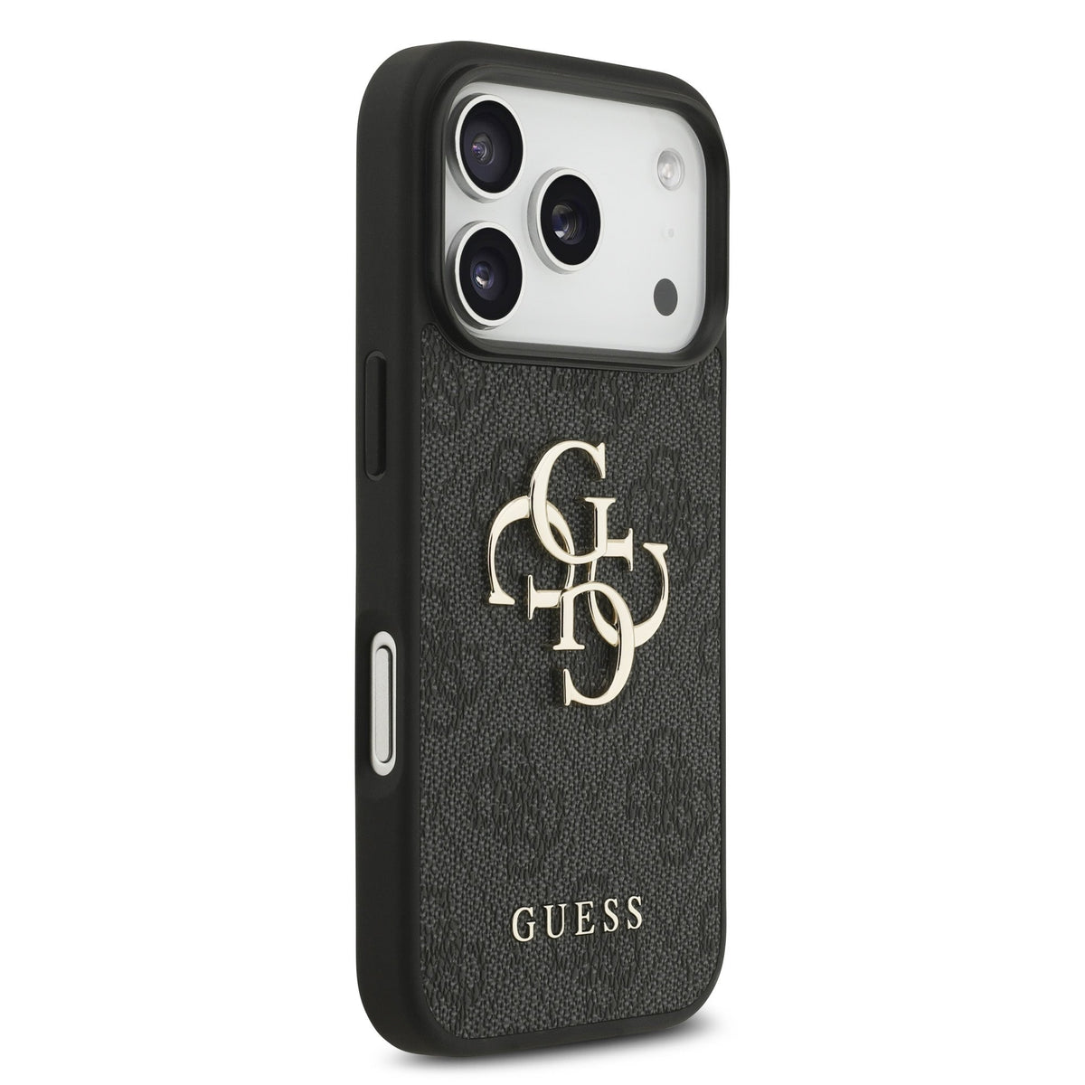 Dėklas Guess PU 4G Metal Logo Strap Apple iPhone 17 Pro Max juodas