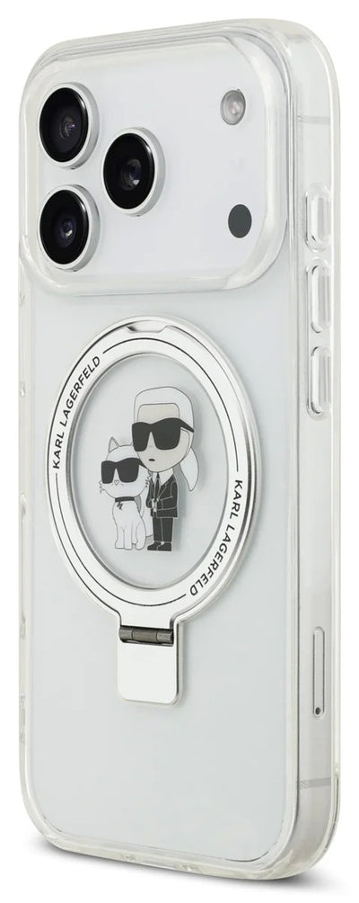 Dėklas Karl Lagerfeld Ringstand Karl and Choupette MagSafe Apple iPhone 17 Pro