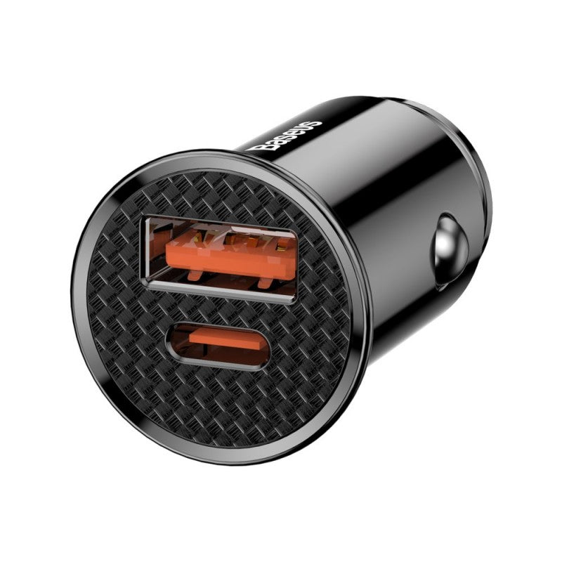 Automobilinis įkroviklis Baseus Circular Plastic 30W USB-C/USB-A juodas CCALL-YS01