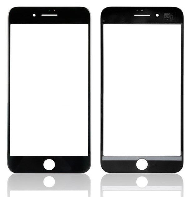 LCD stikliukas Apple iPhone 8 Plus su rėmeliu ir OCA juodas V2 ORG