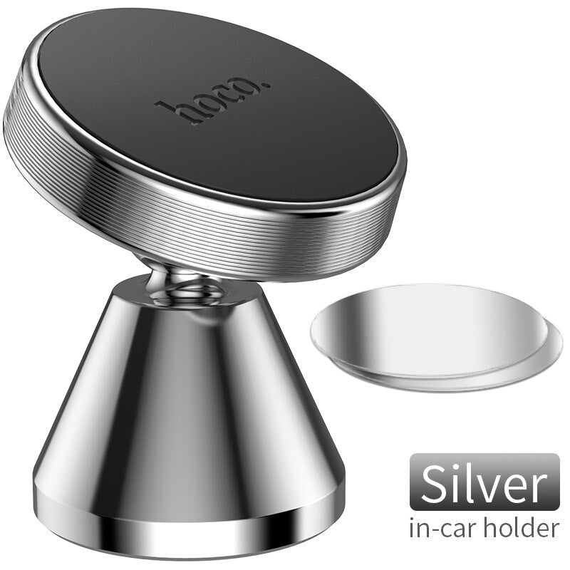 Automobilinis telefono laikiklis Hoco CA46, tvirtinamas ant prietaisų skydelio, magnetinis, sidabrinis