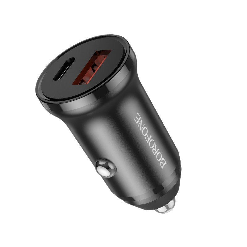 Automobilinis įkroviklis Borofone BZ18A USB-A/Type-C PD20W+QC3.0 juodas