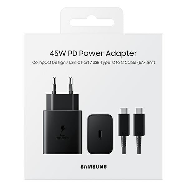 Įkroviklis Samsung EP-T4510XBEGEU 45W + Type-C kabelis juodas