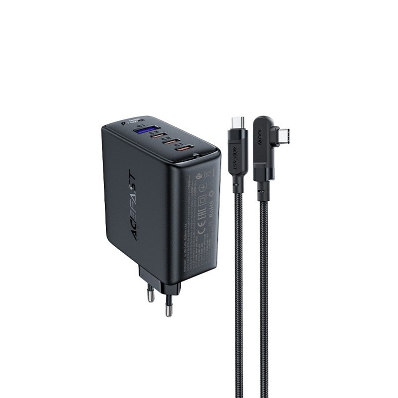 Įkroviklis Acefast A37 100W GaN 3xUSB-C/1xUSB-A juodas