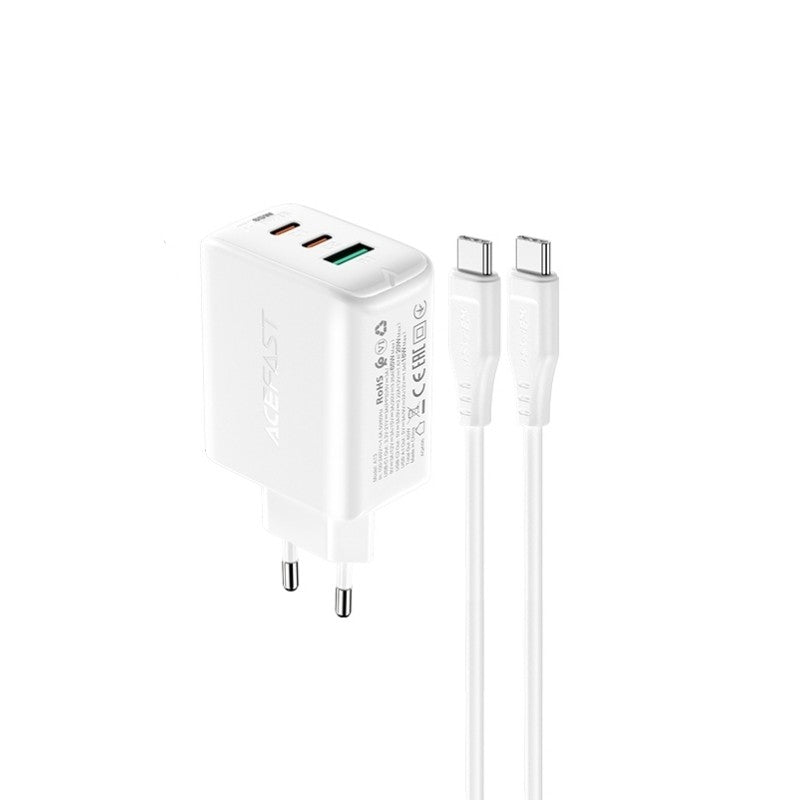 Įkroviklis Acefast A13 PD65W 2xType-C/USB-A baltas