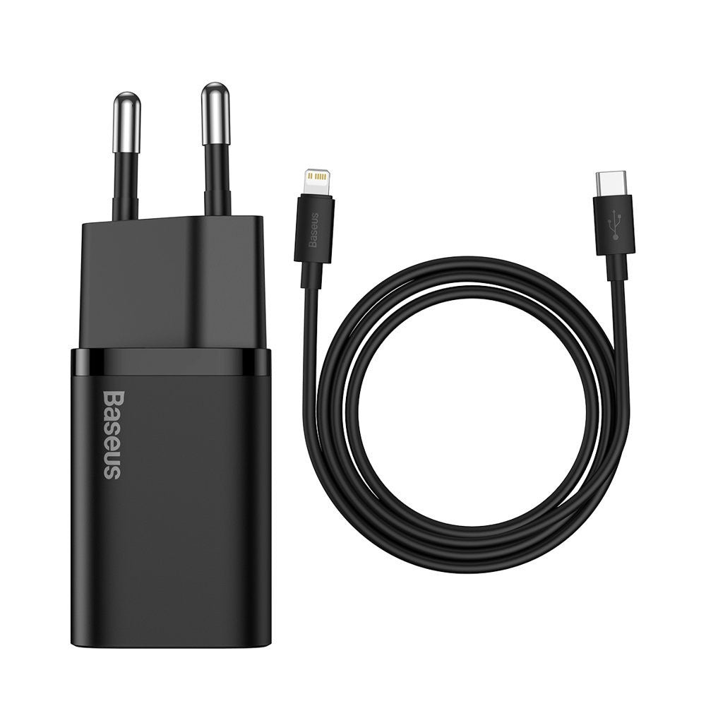 Įkroviklis Baseus Super Si 20W + Lightning 1.0m juodas TZCCSUP-B01
