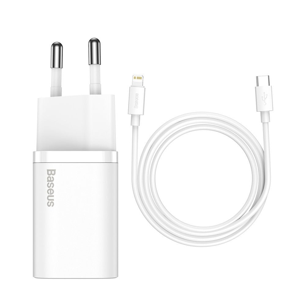 Įkroviklis Baseus Super Si 20W + Lightning 1.0m baltas TZCCSUP-B02