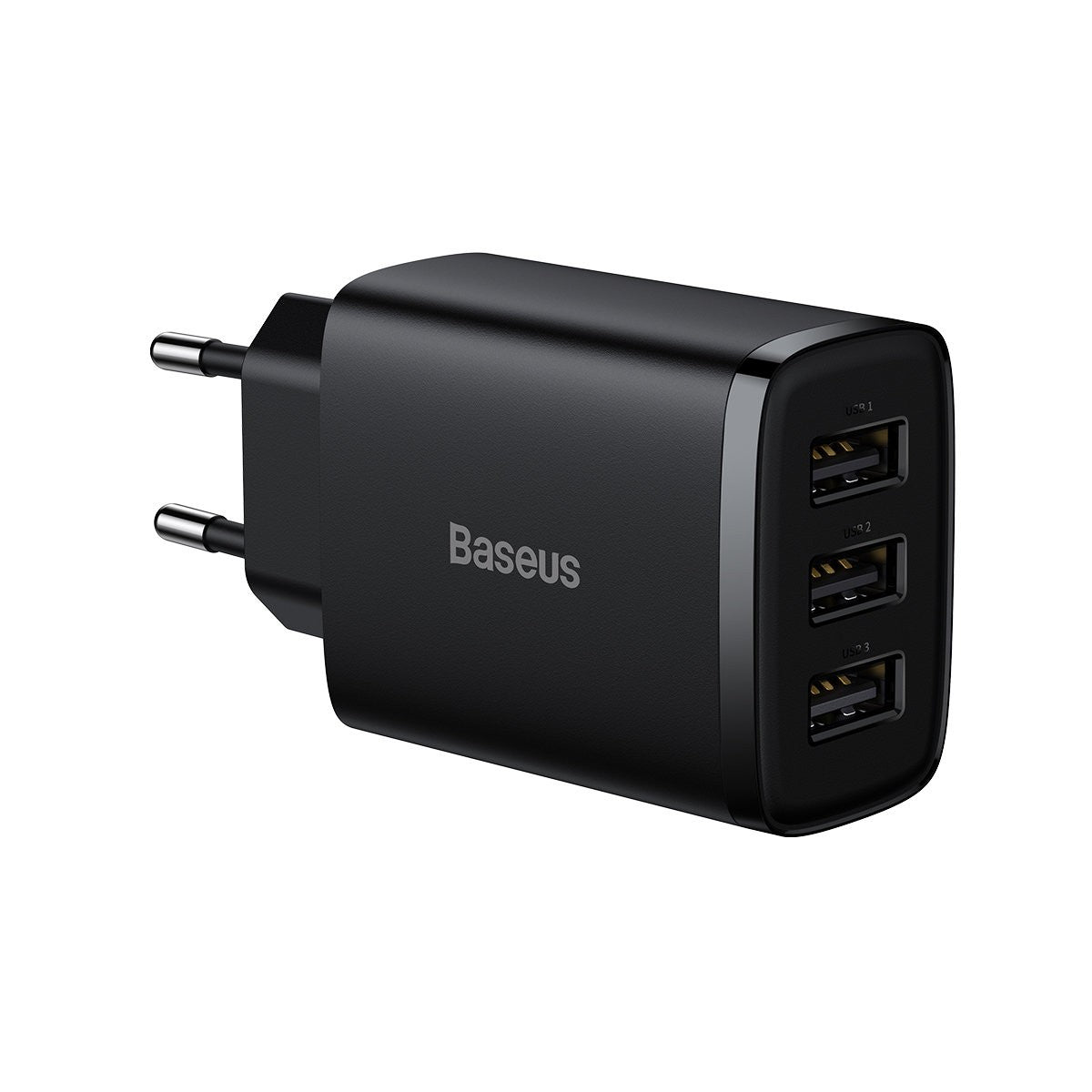 Įkroviklis Baseus Compact Charger 3U 17W 3xUSB juodas CCXJ020101