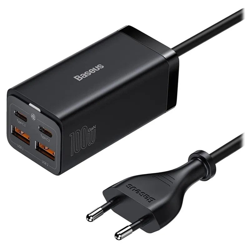 Įkroviklis Baseus GaN3 Pro 2xType-C/2xUSB 100W juodas CCGP000101