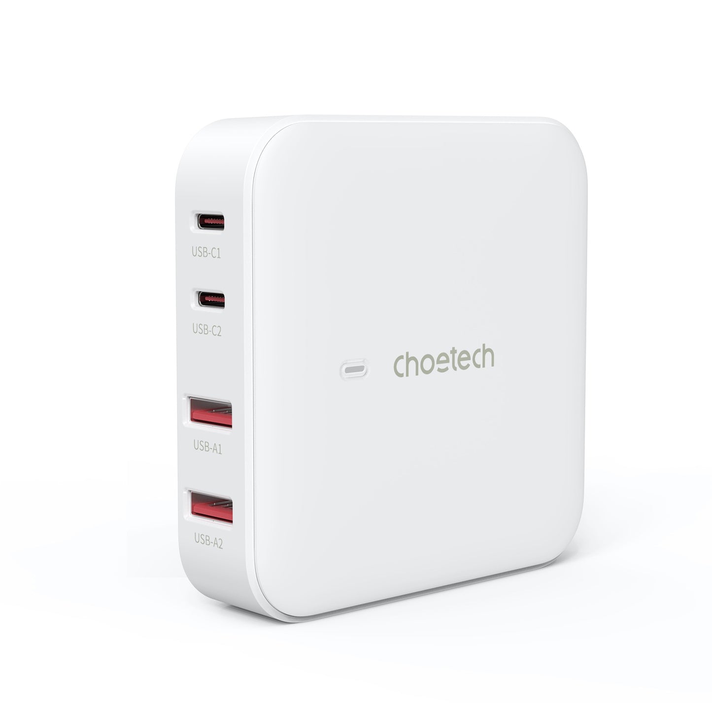 Įkroviklis Choetech PD8008 2xUSB-C/2xUSB-A GaN 100W baltas