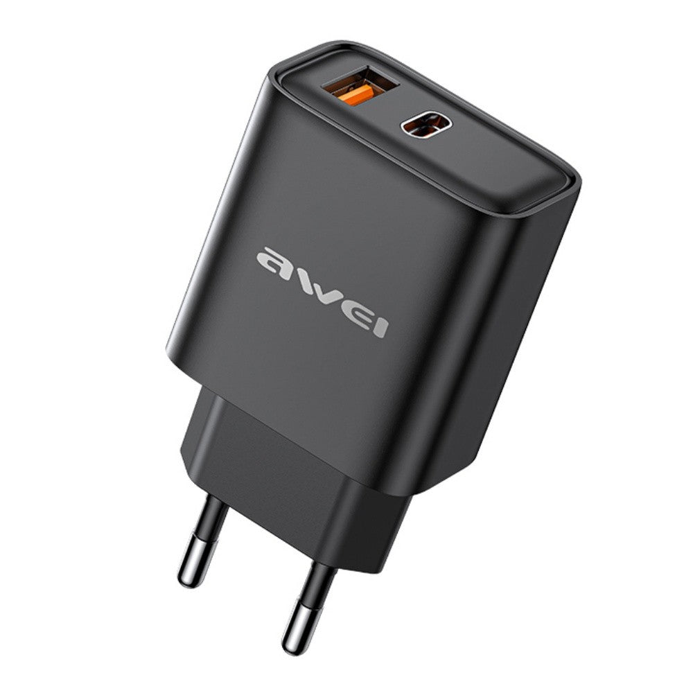Įkroviklis Awei PD81-EU USB-A/USB-C juodas